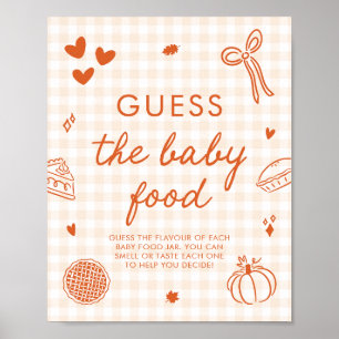 Herbst-Gingham-Cutie-Pie-Ratespiel für Babynahrung Poster