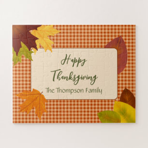 Herbst Gingham Erntedank Jigsaw Puzzle