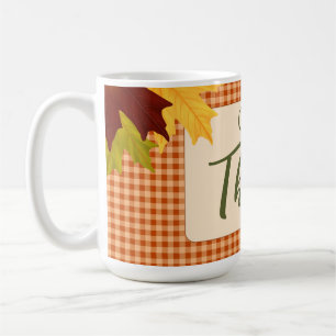 Herbst Gingham Erntedank Kaffeezubereitung Tasse