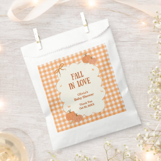 Herbst-Gingham-Fall-in-Love-Baby-Shower Geschenktütchen