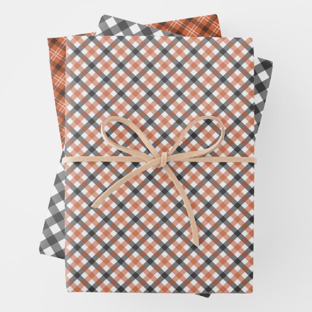 Herbst-Gingham-Farben, Geschenkpapierbögen Geschenkpapier Set (Beispiel)