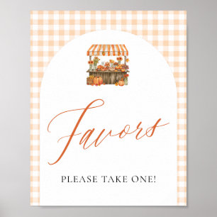 Herbst-Gingham-Favor-Schild 'Fresh Off The Market' Poster
