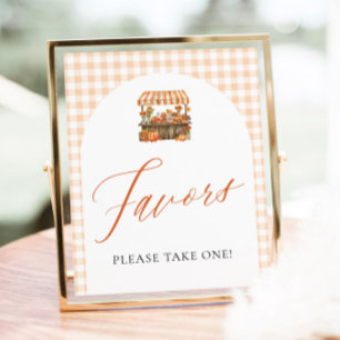Herbst-Gingham-Favor-Schild 'Fresh Off The Market' Poster