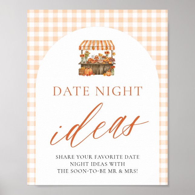 Herbst-Gingham-Frisch-auf-dem-Markt-Date-Night-Ide Poster (Vorne)