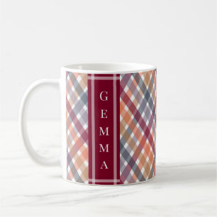 Herbst-Gingham Kaffeetasse