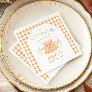 Herbst-Gingham-Kürbis-Baby-Party-Papier-Servietten Serviette