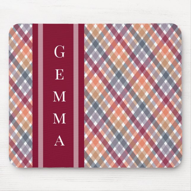 Herbst-Gingham Mousepad (Vorne)