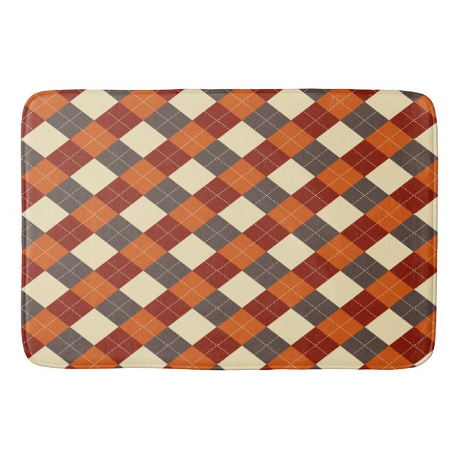 Herbst-Gingham-Muster Badematte (Vorderseite)