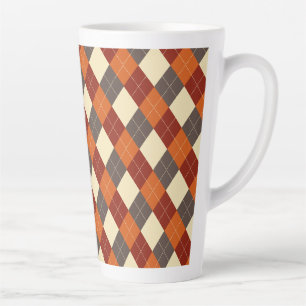 Herbst-Gingham-Muster Milchtasse