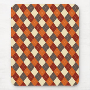 Herbst-Gingham-Muster Mousepad