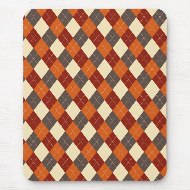 Herbst-Gingham-Muster Mousepad (Vorne)