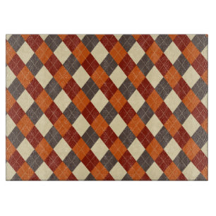 Herbst-Gingham-Muster Schneidebrett