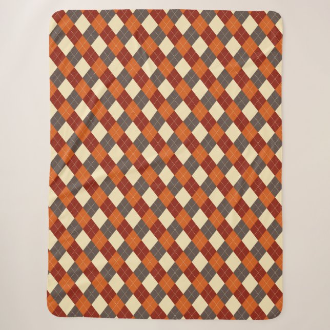 Herbst-Gingham-Muster  Sherpadecke (Vorderseite)