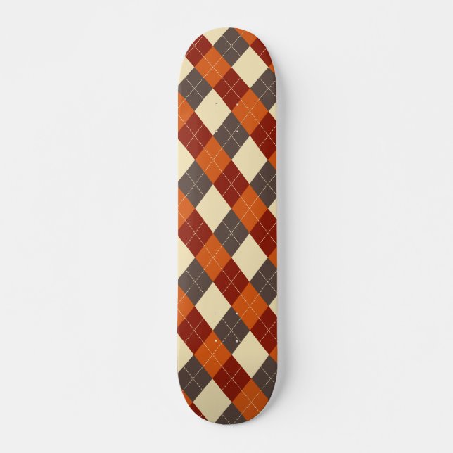 Herbst-Gingham-Muster Skateboard (Vorne)