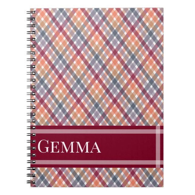 Herbst-Gingham Notizblock (Vorderseite)
