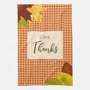 Herbst-Gingham-Thanksgiving-Küchentuch Geschirrtuch