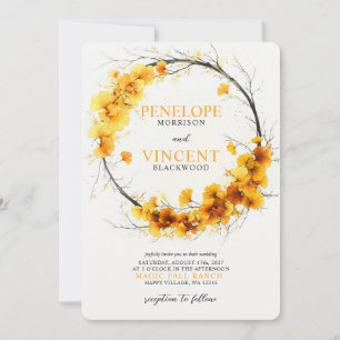 Herbst Ginkgo Biloba Wreath Einladung