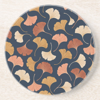 Herbst-Ginkgoblätter in Terrakotta und Navy Getränkeuntersetzer