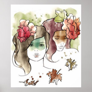 Herbst-Girls-Poster Poster