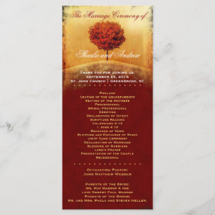 Herbst-Glorie-Roter-Baum-Hochzeitsprogramm Programm