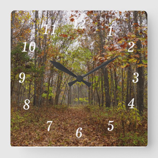 Herbst-Glück Quadratische Wanduhr (Vorderseite)