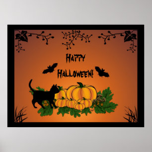 Herbst, glückliches Halloween! Poster