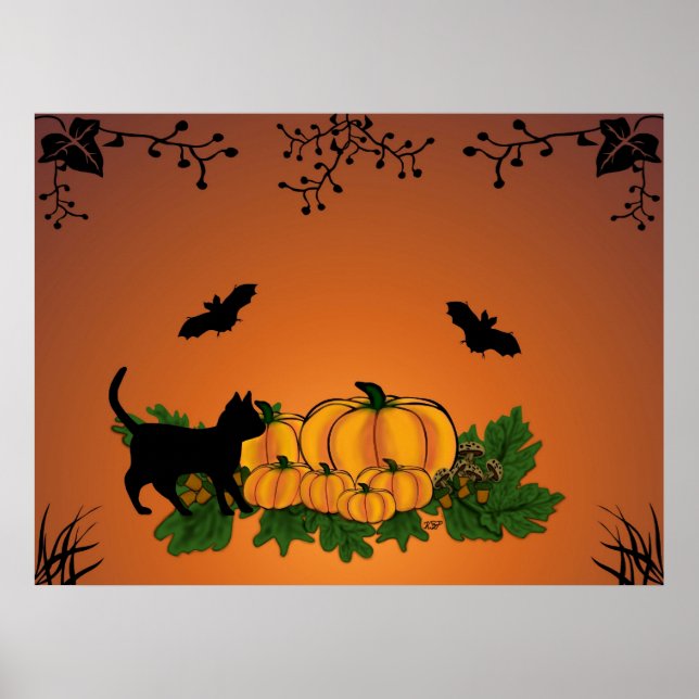 Herbst, glückliches Halloween! Poster (Vorne)