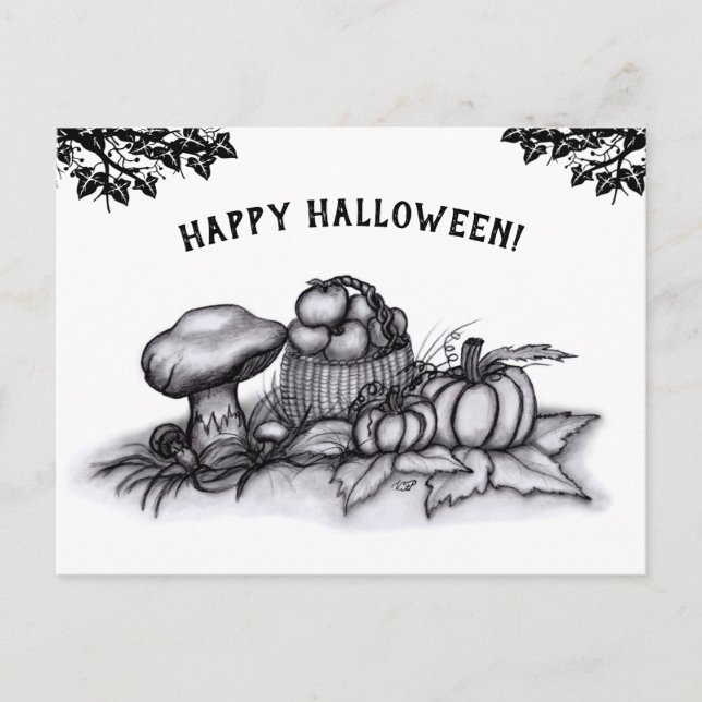 Herbst, glückliches Halloween! Postkarte (Vorderseite)