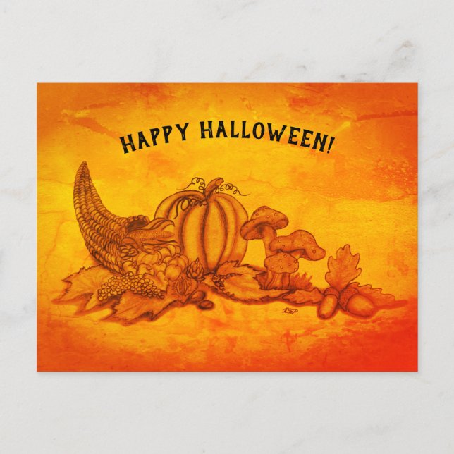 Herbst, glückliches Halloween! Postkarte (Vorderseite)