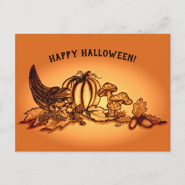 Herbst, glückliches Halloween! Postkarte (Vorderseite)