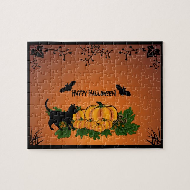 Herbst, glückliches Halloween! Puzzle (Horizontal)