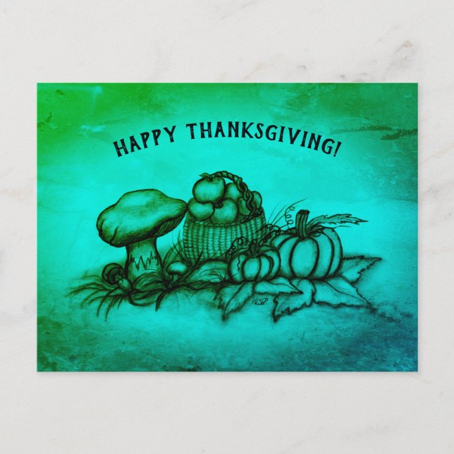 Herbst, Glückwunsch zum Erntedankfest! Postkarte (Vorderseite)