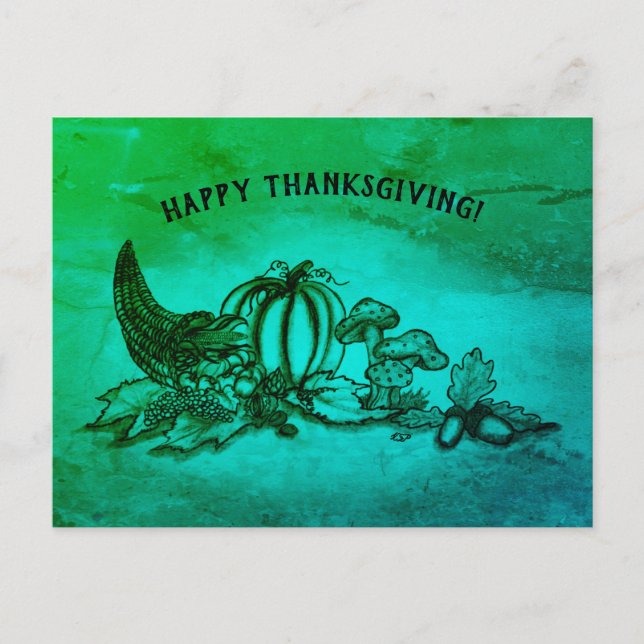 Herbst, Glückwunsch zum Erntedankfest! Postkarte (Vorderseite)