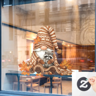 Herbst-Gnom-Fensteraufkleber Fensteraufkleber