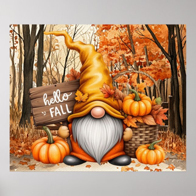 Herbst-Gnom-Plakat Poster (Vorne)