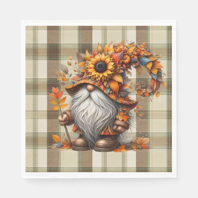 Herbst-Gnom  Serviette (Vorderseite)