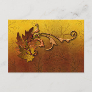 Herbst-Gold-Blätter Hochzeit Begleitkarte