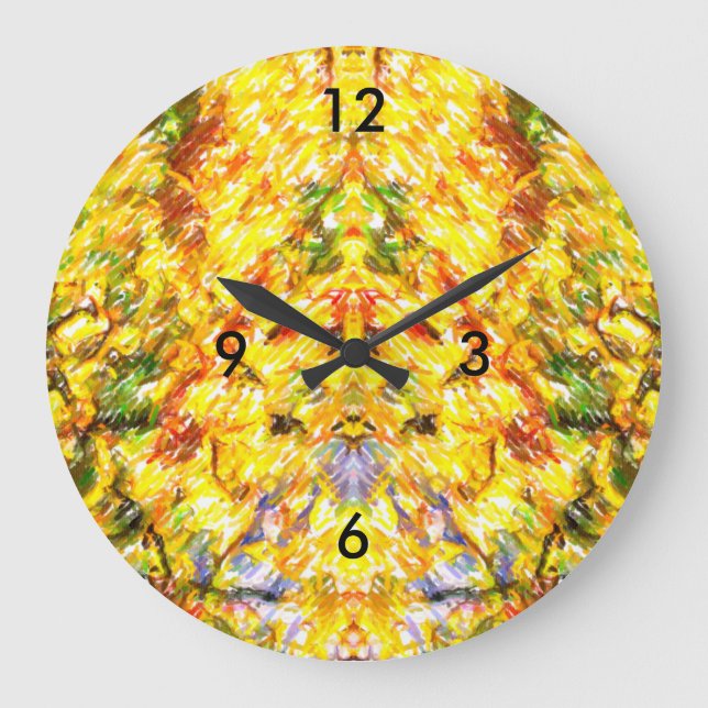 Herbst Gold Große Wanduhr (Vorderseite)