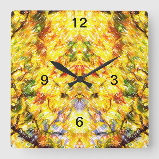Herbst Gold Quadratische Wanduhr (Vorderseite)