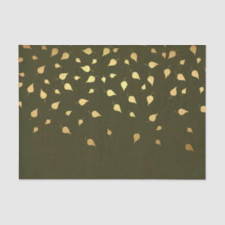 Herbst-Gold verlässt Muster Seidenpapier