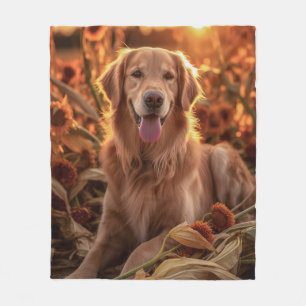 Herbst Golden Retriever Fleecedecke