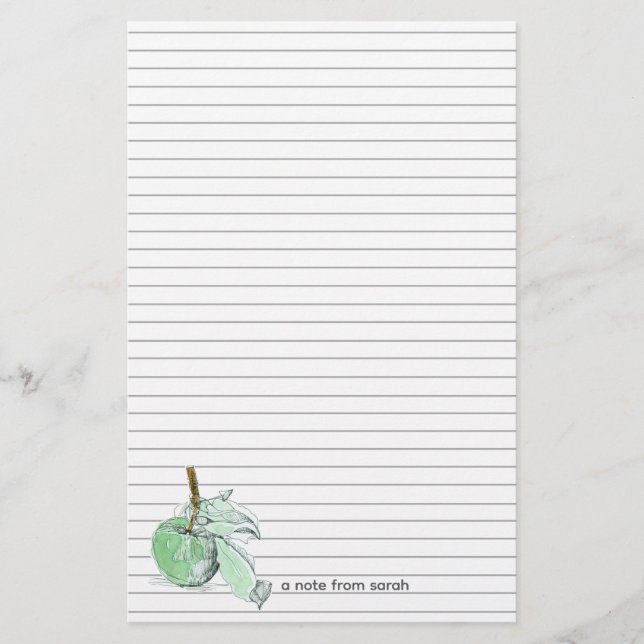 Herbst Green Apple Autumn Letter Writing Briefpapier (Vorderseite)