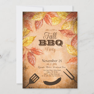 Herbst GRILLEN Einladung, Herbst Barbeque Party Einladung
