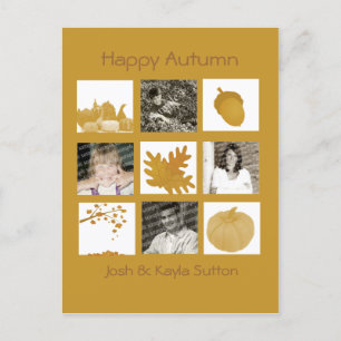 Herbst Grüße 4-Foto-Karte Postkarte