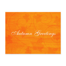 Herbst Grüße Blätter Orange Postcard
