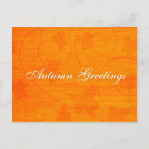 Herbst Grüße Blätter Orange Postcard Feiertagspostkarte