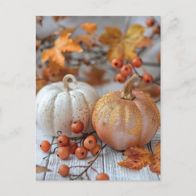 Herbst Grußkarte elegante Kürbis Postkarte (Vorderseite)