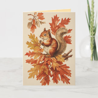 Herbst-Grußkarte mit Eichhörnchen Karte