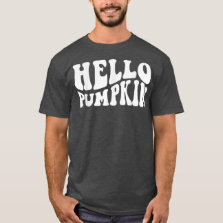 Herbst Hallo Pumpkin Retro WavyThanksgiving D T-Shirt