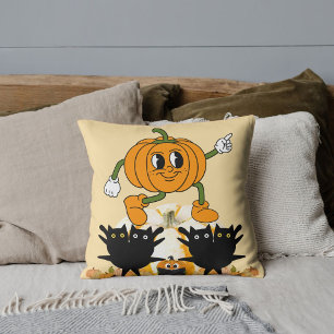 Herbst Halloween Black Cat Pumpkin Dekorativ Kissen